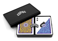 Copag Neoteric Blue Yellow Poker Size Regular Index Double Deck Set- 12 Sets