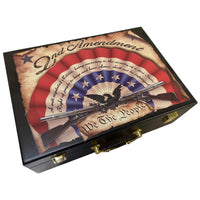 The 2nd Amendment Mahogany Wood Poker Case - 500 Chip Capacity