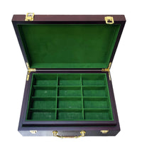 The 2nd Amendment Mahogany Wood Poker Case - 500 Chip Capacity - Open Case