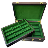 The 2nd Amendment Mahogany Wood Poker Case - 500 Chip Capacity - Top Tray Removed