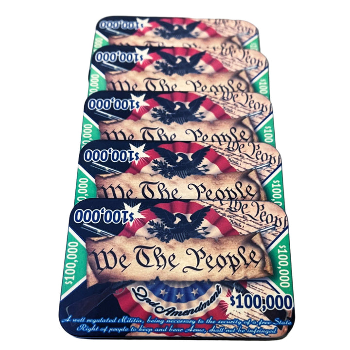 2nd Amendment Ceramic Poker Plaque - 5 Pack - $100,000