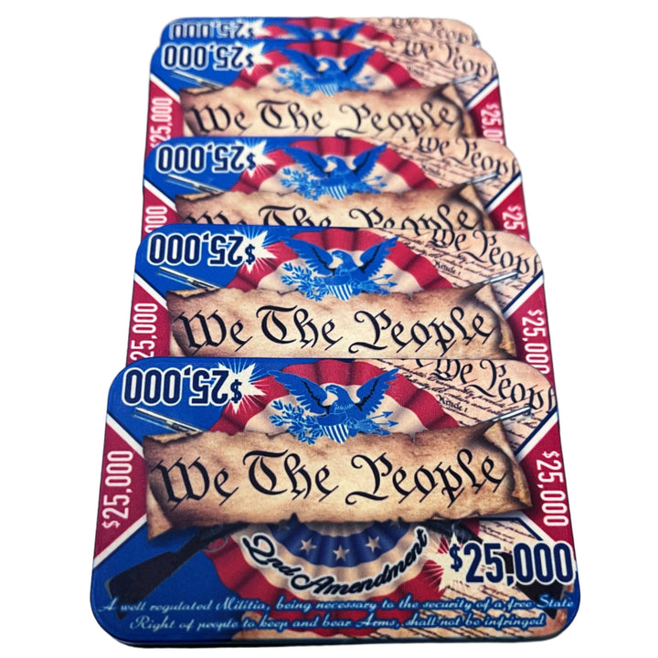 2nd Amendment Ceramic Poker Plaque - 5 Pack - $25,000