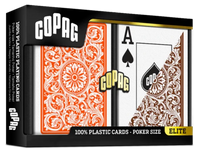 Copag 1546 Orange Brown Poker Size Jumbo Index Double Deck Set