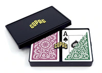 Copag 1546 Green Burgundy Poker Size Jumbo Index Double Deck Set