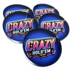 Custom Crystal Glass Poker Dealer Buttons & Coasters - Crazy Holdem