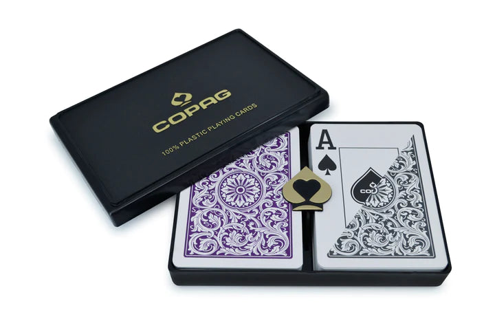 Copag 1546 Púrpura Gris Poker Tamaño Jumbo Index Double Deck Set- 12 Sets