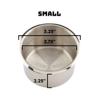 Small Standard Stainless Steel Drop In Cup Holder - Dimensions