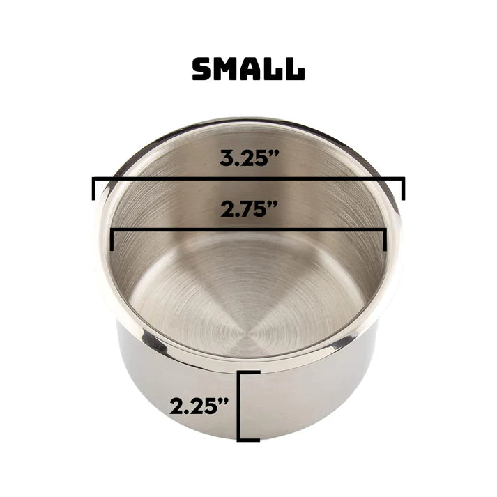 Small Standard Stainless Steel Drop In Cup Holder - Dimensions