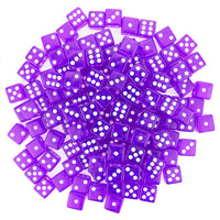 100 Purple Dice - 16 mm