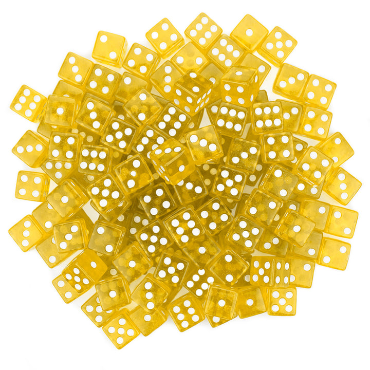 100 Yellow Dice - 16 mm