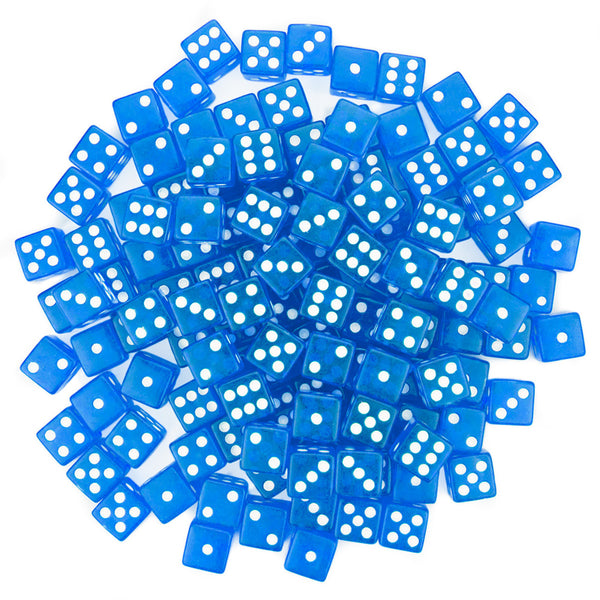 100 Blue Dice - 16 mm