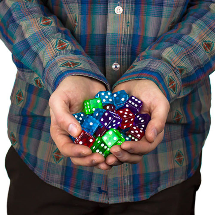 400 Dice - 19mm - Red, Blue, Green, Purple