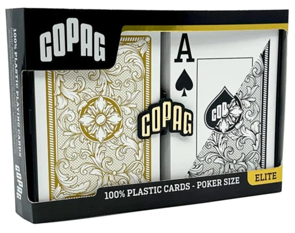 Copag 1546 Legacy Black Gold Poker Size Jumbo Index Double Deck Set- 12 Sets