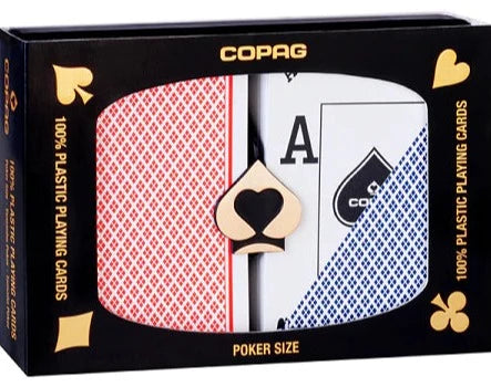 Copag 1546 Blue Red Poker Size Peek Index Double Deck Set- 12 Sets