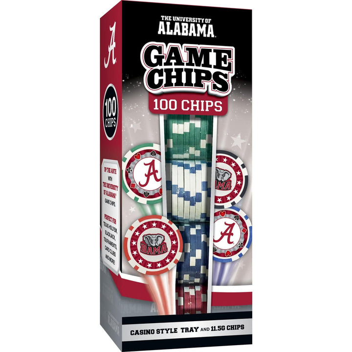 Alabama Crimson Tide 100 Piece Poker Chips Package