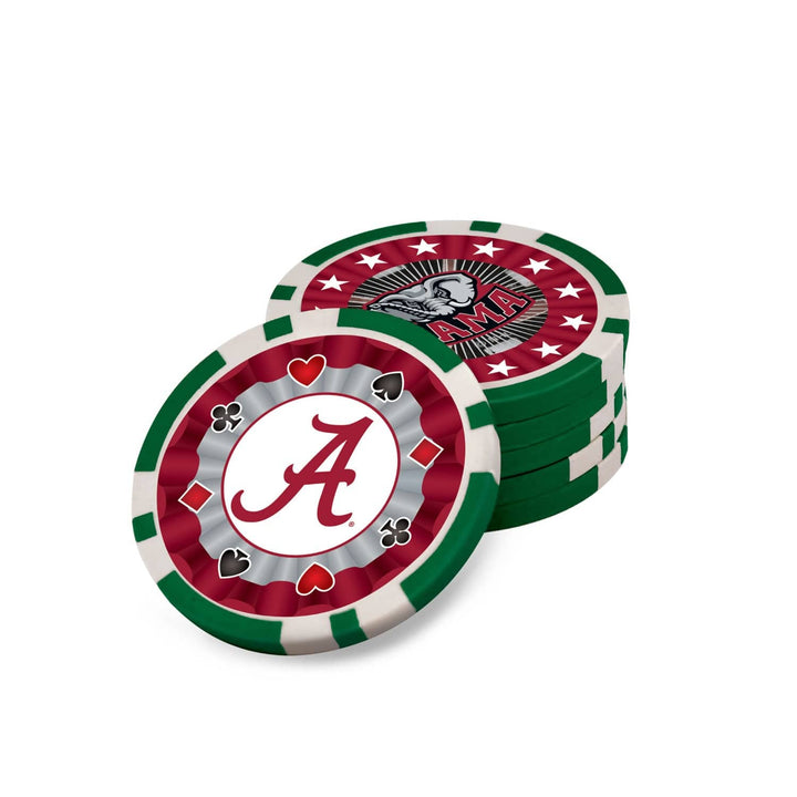 Alabama Crimson Tide 300 Piece Poker Set Chip Stack