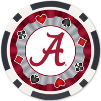 Alabama Crimson Tide 100 Piece Poker Chips - Chip View Side 1