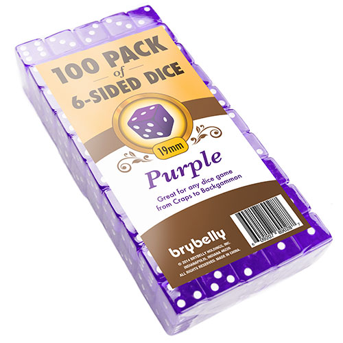 100 pc purple dice package