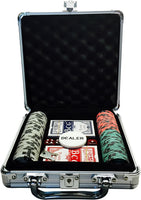 Custom Printed Aluminum Poker Chip Set with 14 Gram Clay Ace King & Suits Poker Chips - 100 Chips