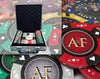 Custom Printed Aluminum Poker Chip Set with 14 Gram Clay Ace King & Suits Poker Chips - 100 Chips