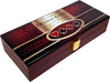 Custom Printed Mahogany Wood Poker Chip Set with 14 Gram Clay Ace King & Suits Poker Chips - 100 Chips