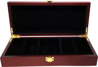 Interior View - 100 Capacity Mahogany Wood Poker Case