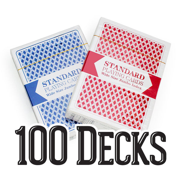 Unbranded Red Blue Poker Size Jumbo Index Playing Cards - QTY 100