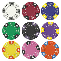 Ace King Suited 14 Gram Clay Poker Chips in Acrylic Carrier - 1000 Ct.