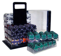 Custom Printed Acrylic Poker Chip Set with 14 Gram Clay Ace King & Suits Poker Chips - 1000 Chips