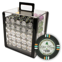 Bluff Canyon 13.5 Gram Clay Poker Chips in Acrylic Carrier - 1000 Ct.