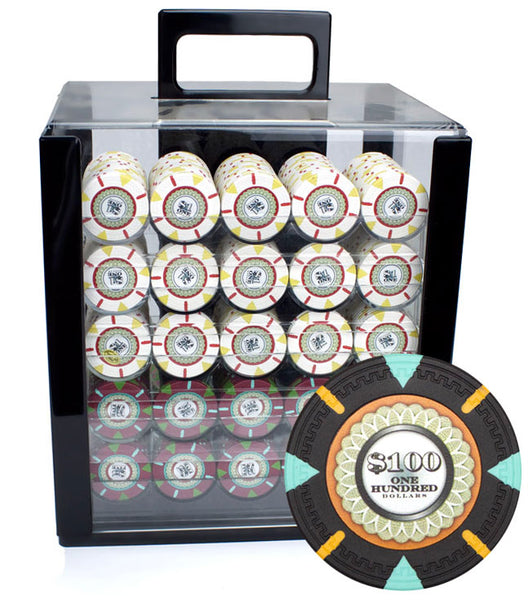 The Mint 13.5 Gram Clay Poker Chips in Acrylic Carrier - 1000 Ct.