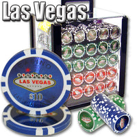 Las Vegas 14 Gram Clay Poker Chips in Acrylic Carrier - 1000 Ct.