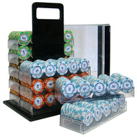 Monte Carlo 14 Gram Clay Poker Chips in Acrylic Carrier - 1000 Ct.