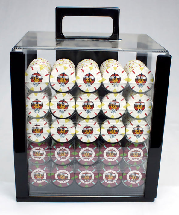 Rock & Roll 13.5 Gram Clay Poker Chips in Acrylic Carrier - 1000 Ct.