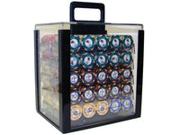 Nile Club 10 Gram Ceramic Poker Chips in Acrylic Carrier - 1000 Ct.