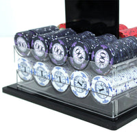 Scroll 10 Gram Ceramic Poker Chips in Acrylic Carrier - 1000 Ct.