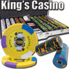 King&#039;s Casino 14 Gram Clay Poker Chips in Standard Aluminum Case - 1000 Ct.