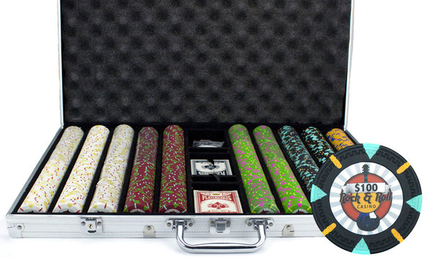 Rock & Roll 13.5 Gram Clay Poker Chips in Standard Aluminum Case - 1000 Ct.