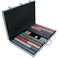 Scroll 10 Gram Ceramic Poker Chips in Standard Aluminum Case - 1000 Ct.