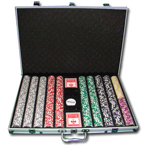 Las Vegas 14 Gram Clay Poker Chips in Standard Aluminum Case - 1000 Ct.