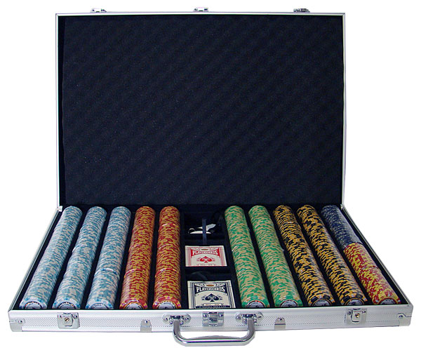 Monte Carlo 14 Gram Clay Poker Chips in Standard Aluminum Case - 1000 Ct.