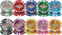 Las Vegas 14 Gram Clay Poker Chips in Standard Aluminum Case - 1000 Ct.