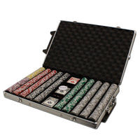 Las Vegas 14 Gram Clay Poker Chips in Rolling Aluminum Case - 1000 Ct.