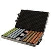 Monte Carlo 14 Gram Clay Poker Chips in Rolling Aluminum Case - 1000 Ct.