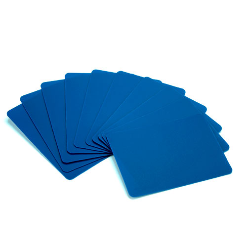 Set of 10 Blue Plastic Poker Size Cut Cards