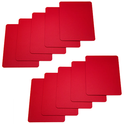 Set of 10 Red Plastic Poker Size Cut Cards