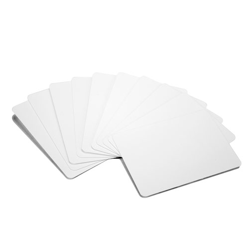 Set of 10 White Plastic Bridge Size Cut Cards