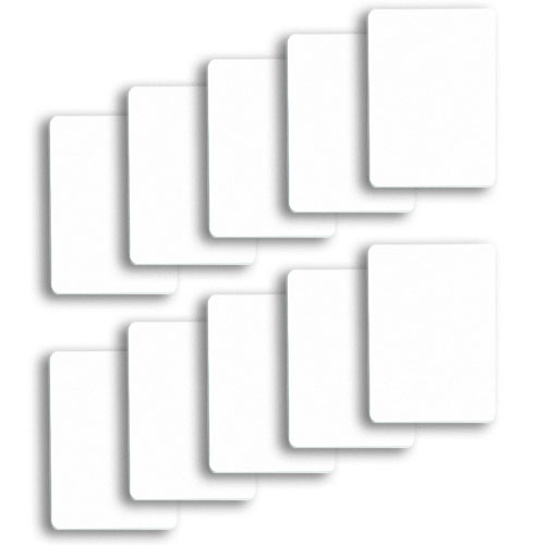 Set of 10 White Plastic Poker Size Cut Cards