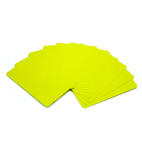 Set of 10 Yellow Plastic Poker Size Cut Cards