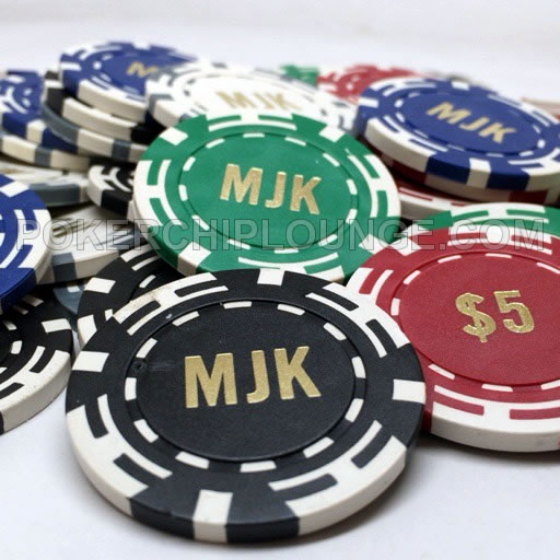 11.5 Gram Hot Stamped Four I Custom Poker Chip Sample Pack - 7 chips